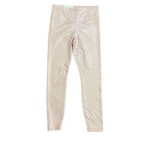 NEW Juicy Couture Sport Pearl Foil Leggings Pink Shimmer Barbiecore Small